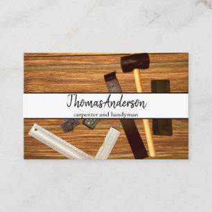 Professional Wood Grain Rustic Carpentry Business Card