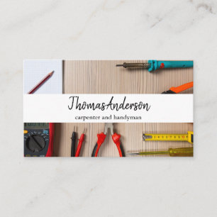 Professional Wood Grain Rustic Carpentry Business Card