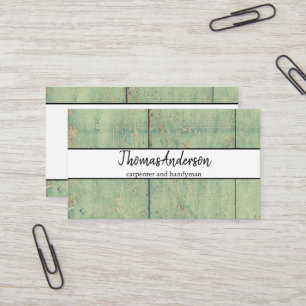 Professional Wood Grain Rustic Carpentry Business Card