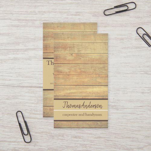 Professional Wood Grain weathered wood minimalist  Business Card