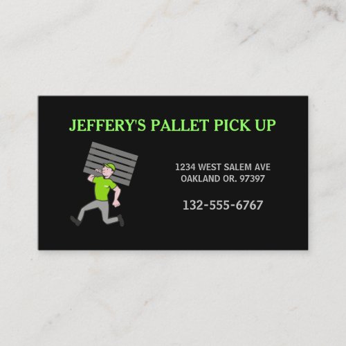 Professional Wood Pallet Cartoon Guy Business Card