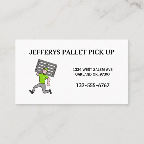 Professional Wood Pallet Cartoon Guy Business Card