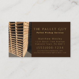 Professional Wood Pallet Pickup Delivery Service Business Card