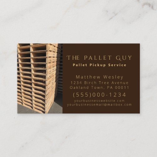 Professional Wood Pallet Pickup Delivery Service Business Card