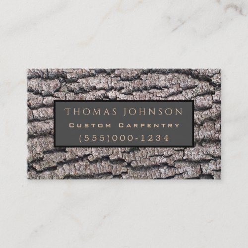 Professional Wood Worker Carpentry Tree Bark  Business Card
