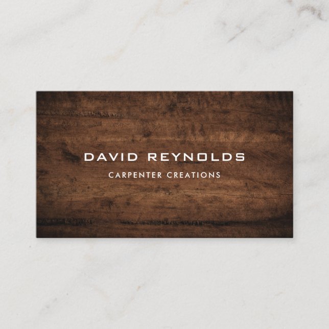 Professional Wooden Carpentry Construction  Business Card (Front)