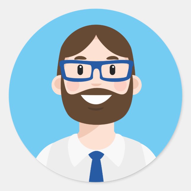 Professional Worker Avatar Classic Round Sticker (Front)