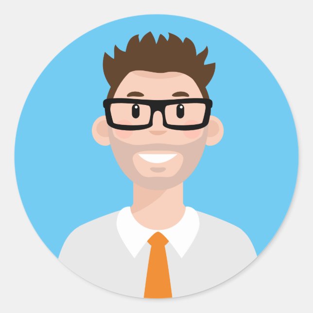 Professional Worker Avatar Classic Round Sticker (Front)