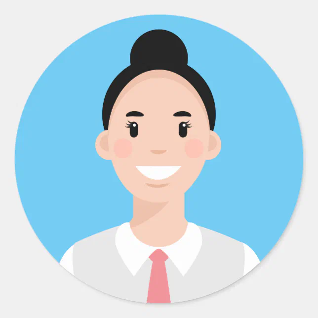 Professional Worker Avatar Classic Round Sticker | Zazzle