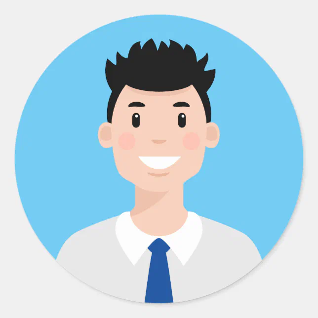 Professional Worker Avatar Classic Round Sticker | Zazzle
