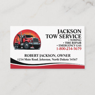 Professional Wrecker Tow Service Business Card