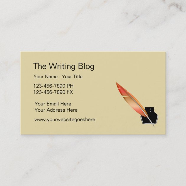 business cards for writers examples