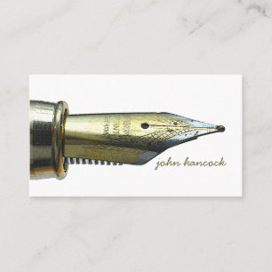 Professional Writer Editor Author Vintage Pen Nib Business Card