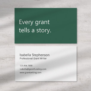 Professional Writer Grant Funding Consultant Business Card