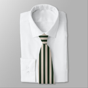 Professional Xmas Stripes- Green, Red, Beige Neck Tie