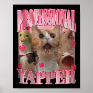 Professional Yapper Cat Funny Oddly Specific Dank Poster