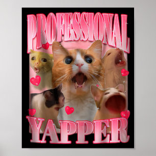 Professional Yapper Cat Funny Oddly Specific Dank Poster
