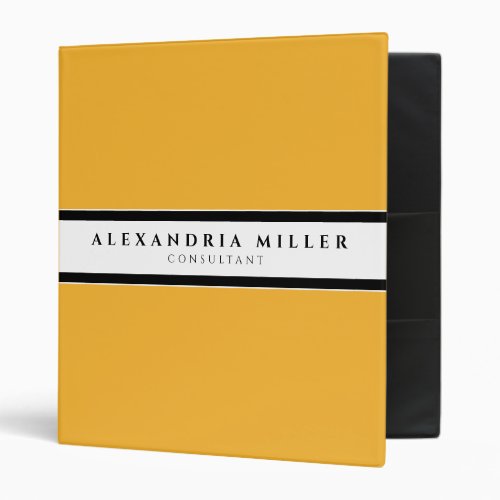 Professional Yellow Black  White 3 Ring Binder