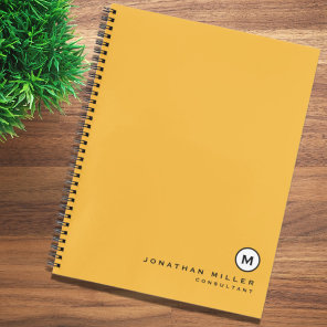 Professional Yellow Black White Monogram Notebook