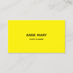 Professional Yellow Modern Colorful Event Plan Business Card