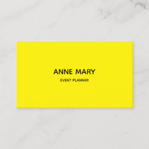 Professional Yellow Modern Colorful Event Plan Business Card