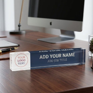 Professional Your Business Logo Here Template Desk Name Plate