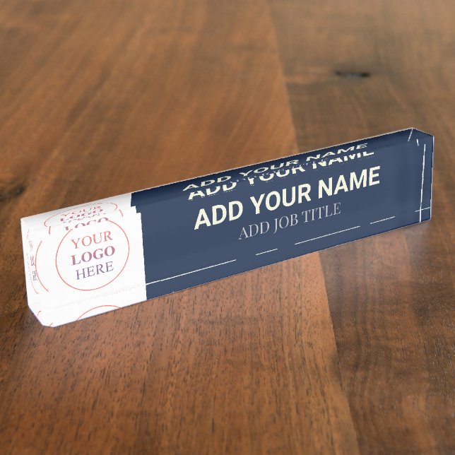 Professional Your Business Logo Here Template Desk Name Plate (Side)