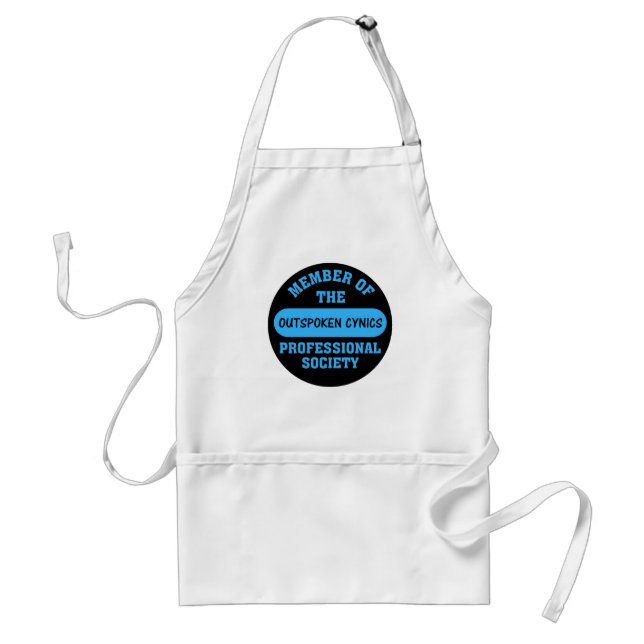 Professionally certified outspoken cynic for hire adult apron (Front)