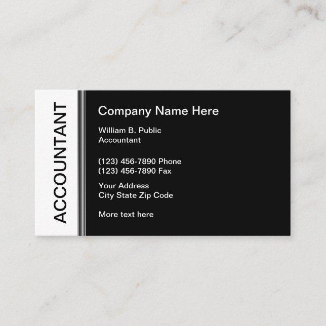 Professionally Designed Accountant Business Card (Front)
