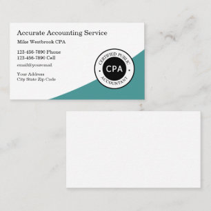Professionally Designed CPA Accountant Business Card