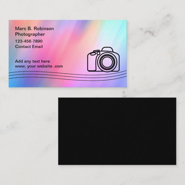 Professionally Designed Photography  Business Card (Front/Back)