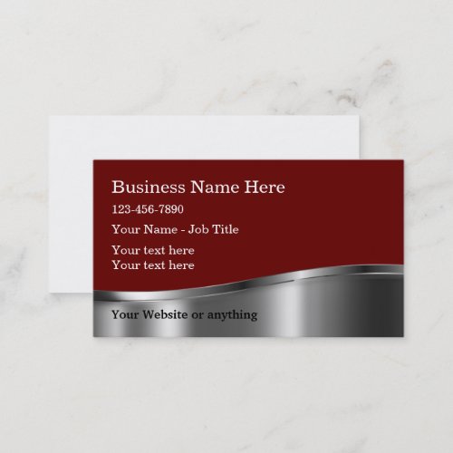  Professionally Designed Silver Tone Classy Business Card