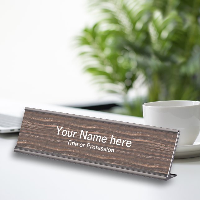 Professionally Designed Wood Look Desk Name Plate (Creator Uploaded)