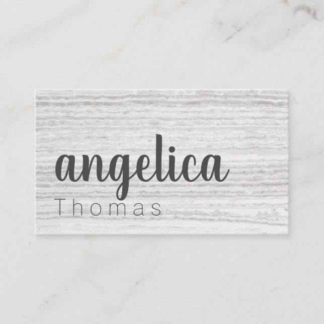 Professionally Stylish Cursive / Gray Texture Business Card (Front)