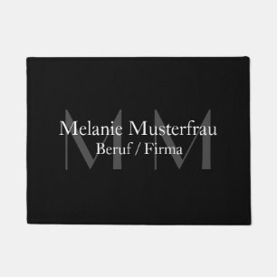 Professionelle schwarze Monogramm Fussmatte Doormat