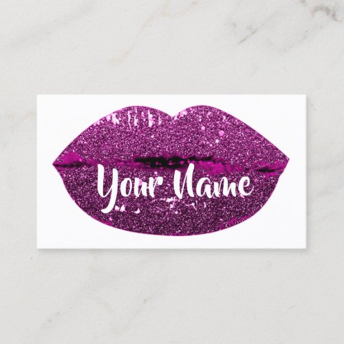 ProfessionMakeup Artist Berry Purple Kiss Lips Business Card