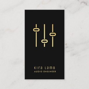 Professionnel Audio Engineer Black And Gold Business Card