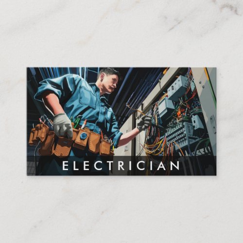  Professionsal Electrician AP75 Photo QR Wires Business Card