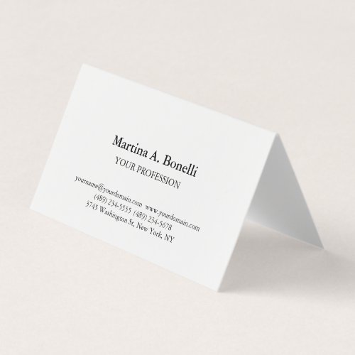 Professlonal Unique Elegant Plain Simple Special Business Card