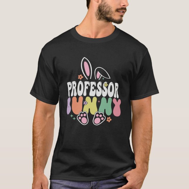 Professor Bunny  Easter Day Groovy Family Matching T-Shirt (Front)
