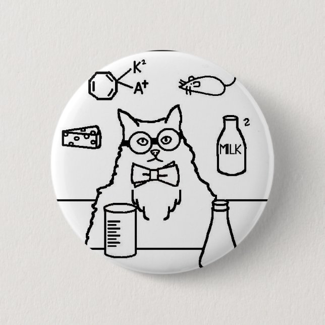 Professor Cat Button (Front)