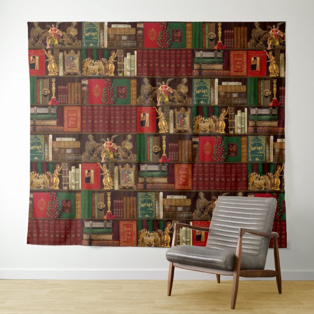 Professor Darksage's Magical Christmas Library Tapestry (In Situ (Horizontal))