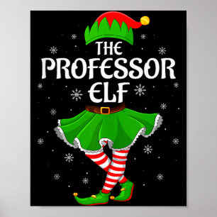 Professor Elf Christmas Family Girls Women Elf Squ Poster