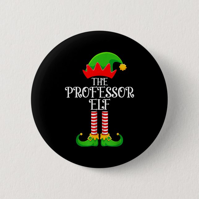 Professor Elf Christmas Family Matching Funny Love Button (Front)