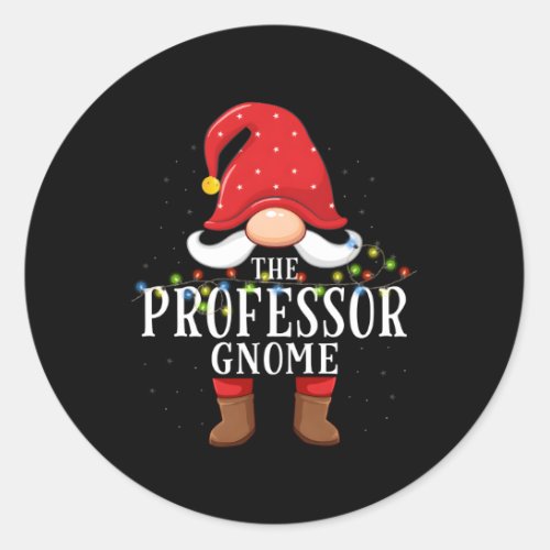 Professor Gnome Family Pajama Classic Round Sticker
