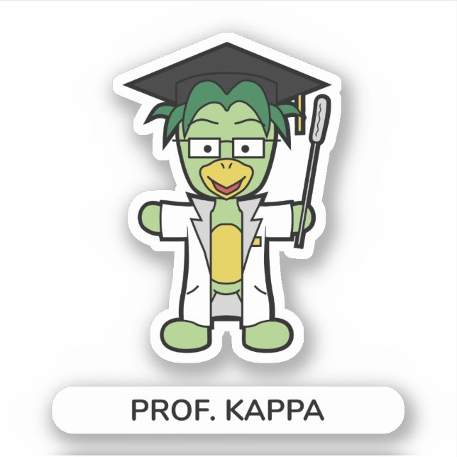 Professor Kappa, Doctor of Yokai Studies Sticker (Front)