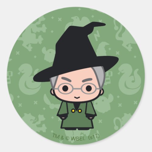 Professor McGonagall Cartoon Character Art Classic Round Sticker
