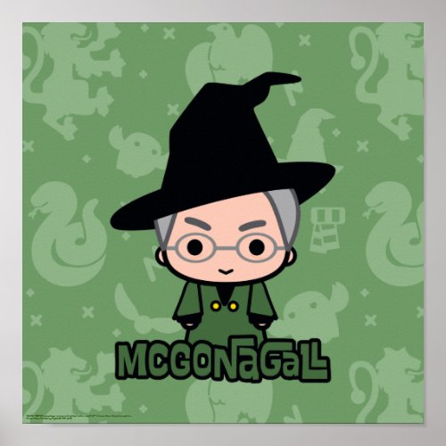 Professor McGonagall Cartoon Character Art Poster