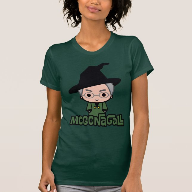 Professor McGonagall Cartoon Character Art T-Shirt (Front)
