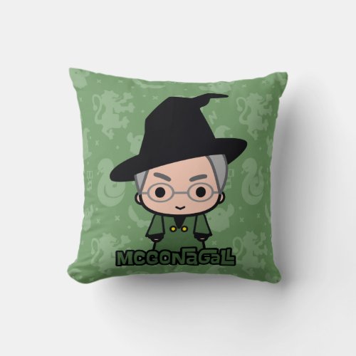 Professor McGonagall Cartoon Character Art Throw Pillow